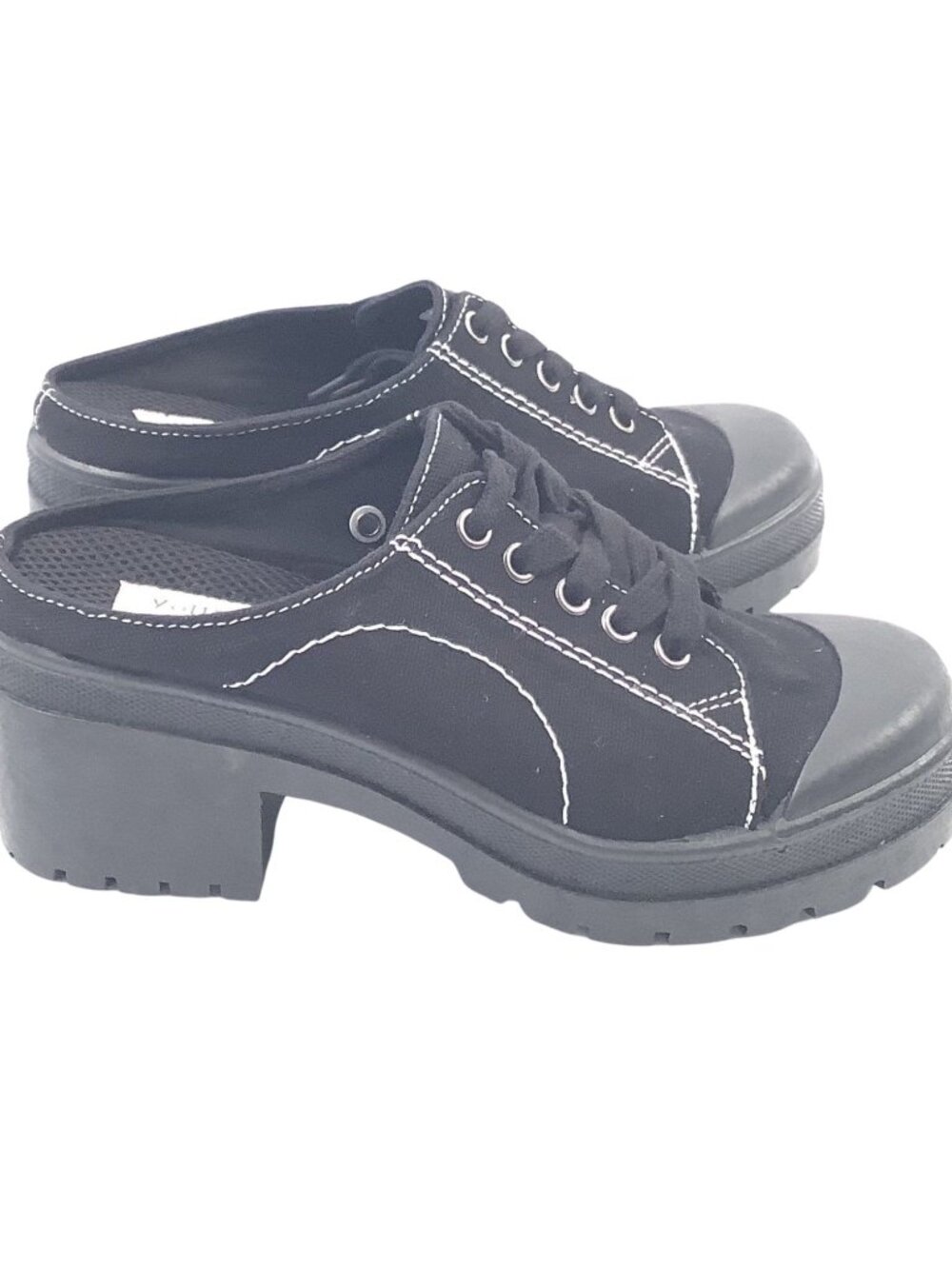 Creeper Mules Black Canvas Deadstock Size-7.5
